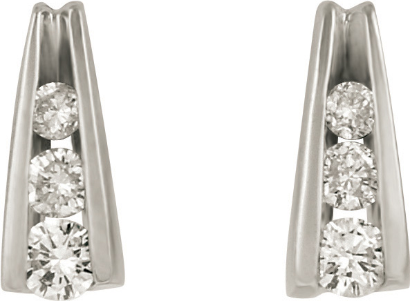 14kt Diamond Ladder Styled Earrings; 1/2cttw Diamond Total weight.  (See Matching Pendant PD599)