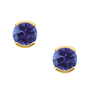 'June Birthstone'' 14KT Lab Created Alexandrite earrings; available in white or yellow gold.