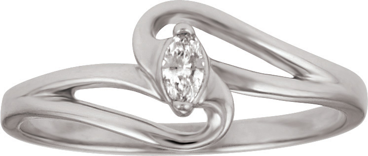 10kt Marquise Cut Diamond Promise Ring; .07ct Diamond