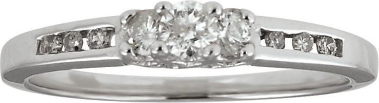10kt Diamond Anniversary Ring; 10 Round Brilliant Diamonds 0.25cttw Total Dia...