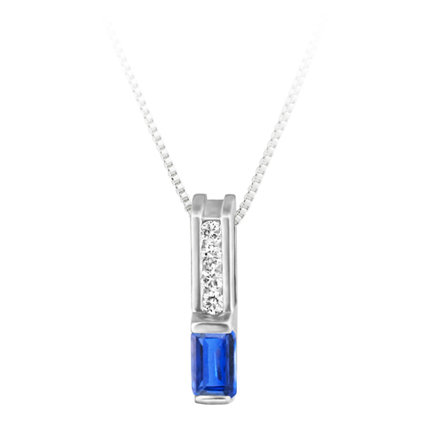 Lab Created Blue Sapphire &#39;&#39;September Birthstone&#39;&#39; and .06ctt...