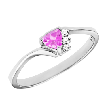 Lab Created 4mm Trillion cut pink sapphire &#39;&#39;October Birthstone&#39;&...