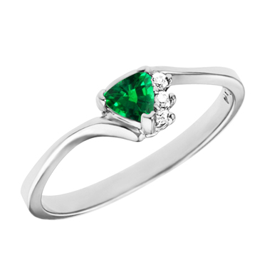 Lab Created 4mm Trillion cut emerald  &#39;&#39;May Birthstone&#39;&#39; with...