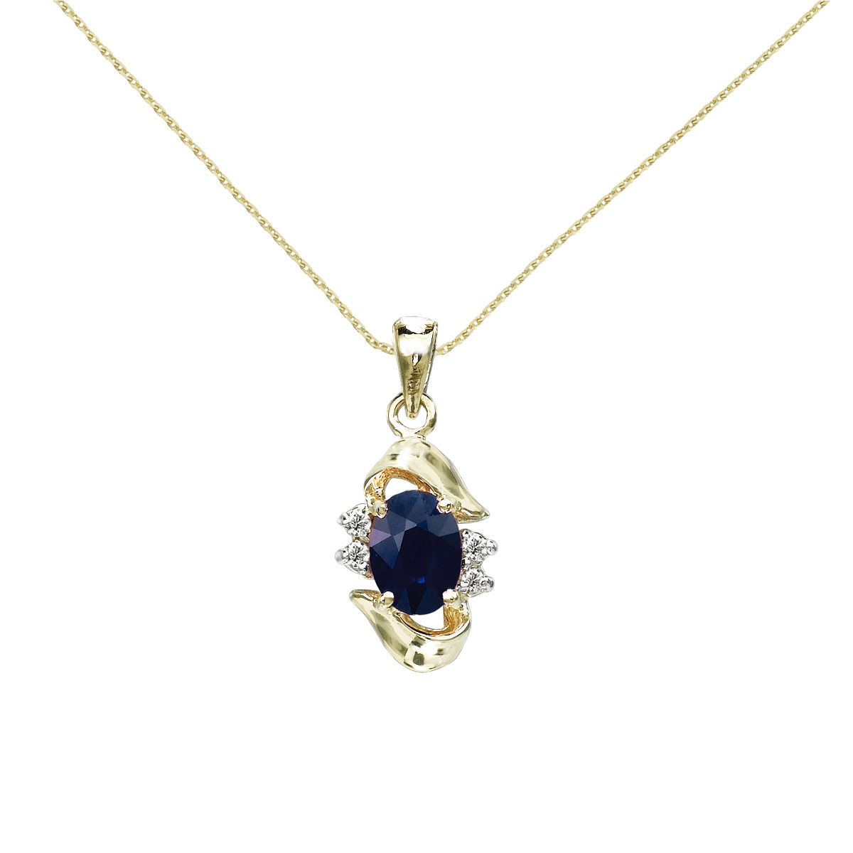 Add a hint of blue to your look with this 14k yellow gold emerald pendant. Featuring a genuine 7x...