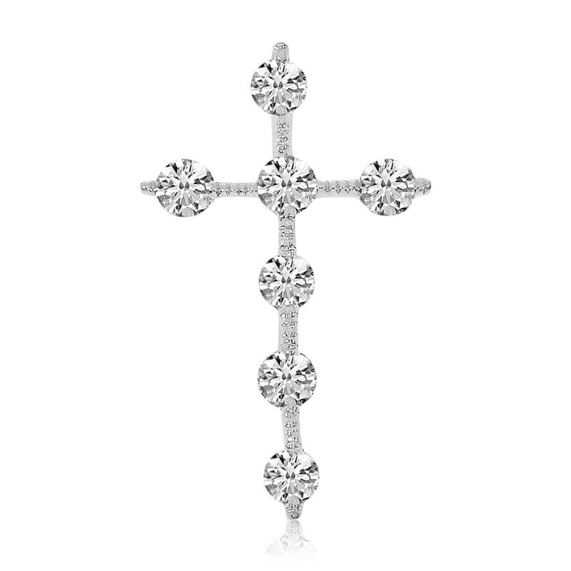 .50 ct diamond cross in a thin 14k white gold design.