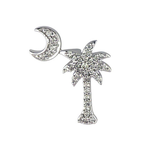 .15 ct diamond palm tree shaped pendant set in 14k white gold.