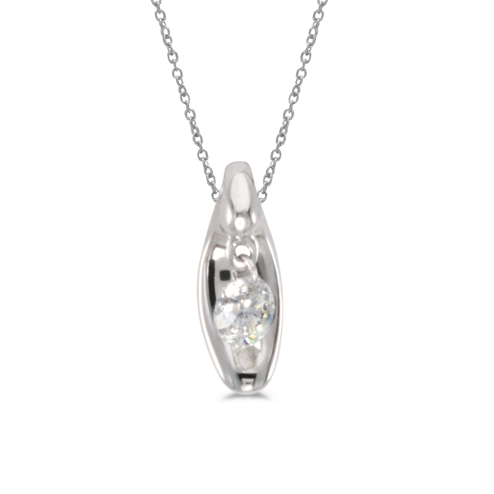 14k gold Dashinng Diamonds pendant with 0.100 total ct diamonds. The center dangling diamond danc...