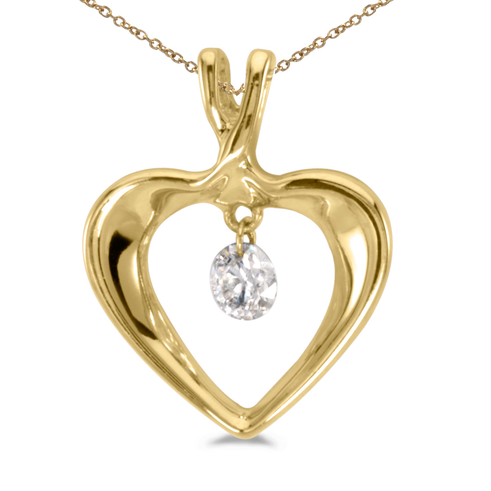 14k gold Dashinng Diamonds pendant with 0.15 total ct diamonds. The center dangling diamond dance...