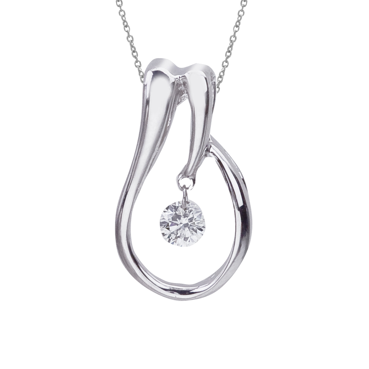 14k gold Dashinng Diamonds pendant with 0.10 total ct diamonds. The center dangling diamond dance...