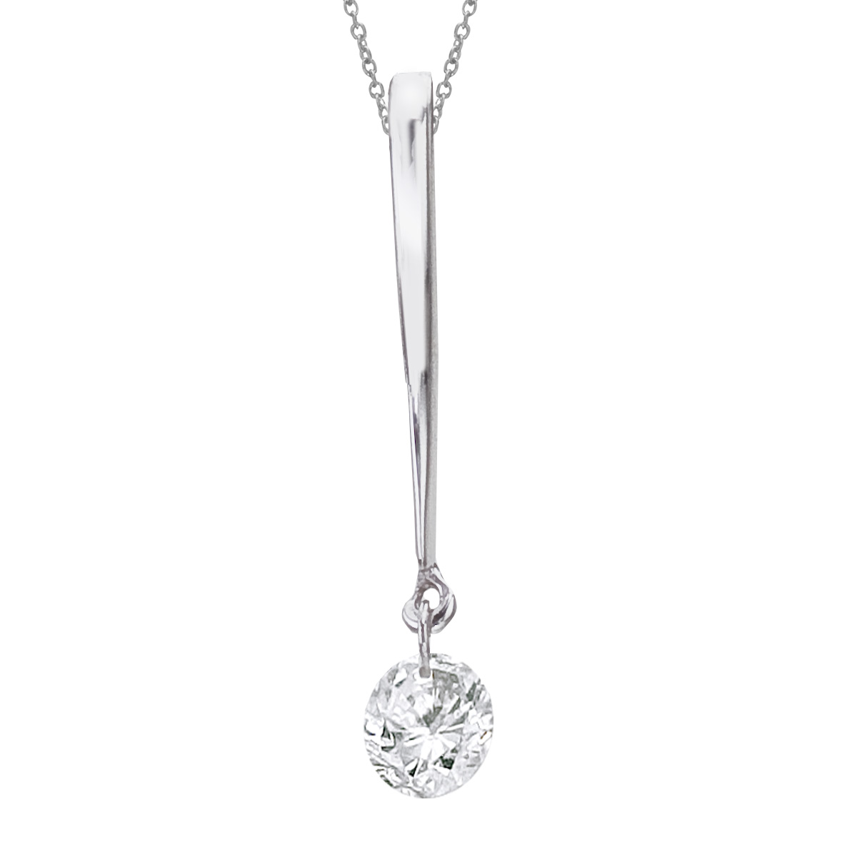 14k gold Dashinng Diamonds pendant with 0.08 total ct diamonds. The center dangling diamond dance...