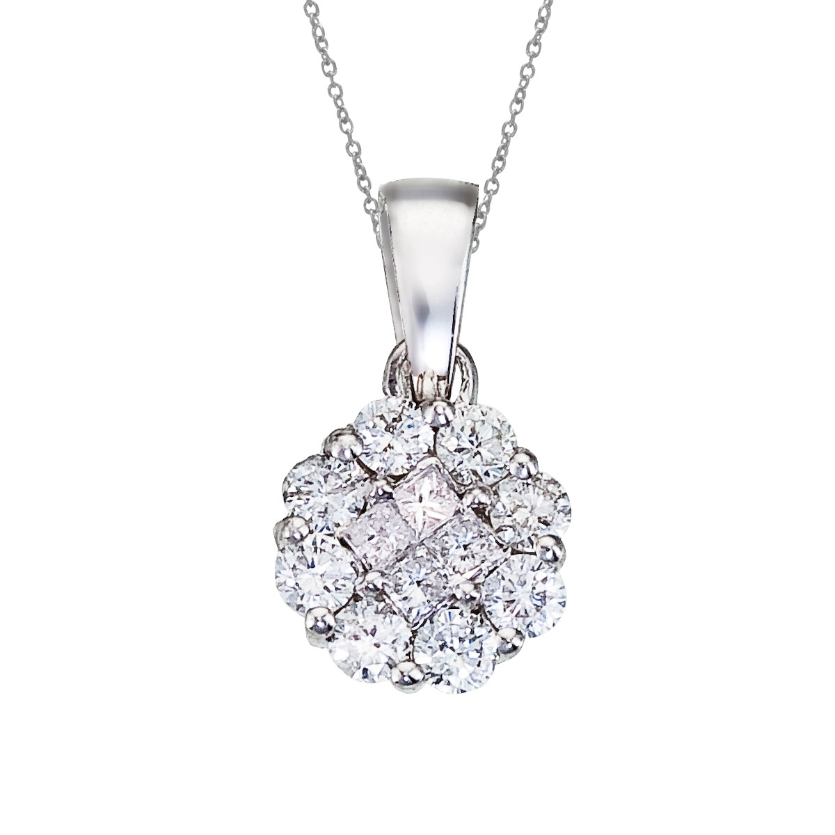 14k white gold Clustaire diamond pendant with .33 carats of shimmering diamonds. Clustaires give ...