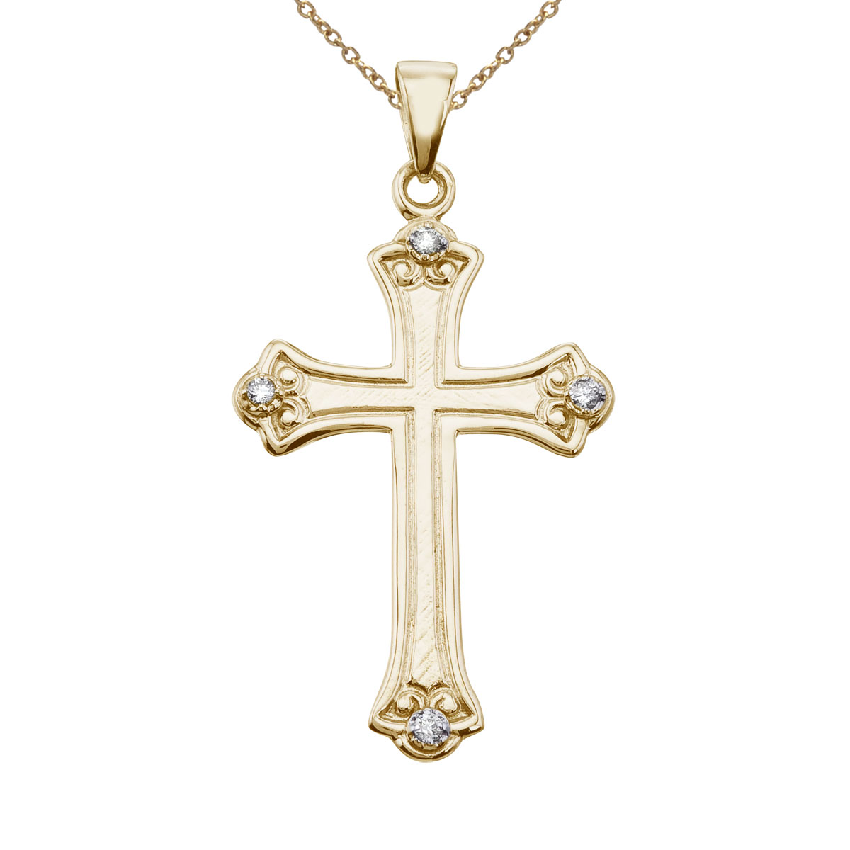 14k yellow gold cross. A great gift for all ages.
