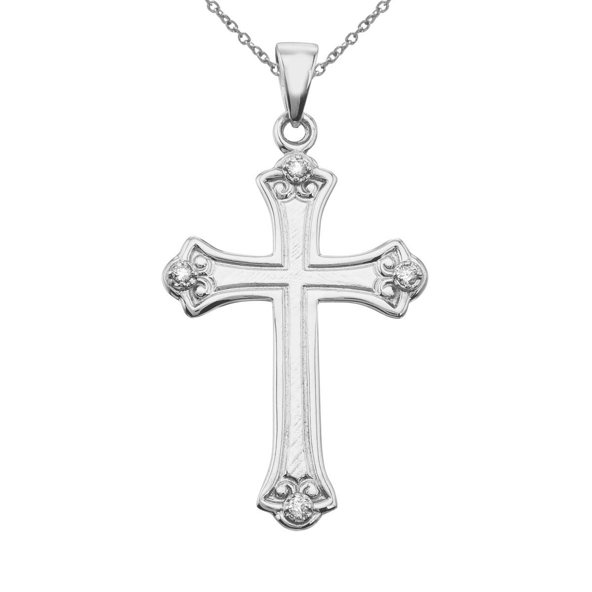 14k white gold cross. A great gift for all ages.