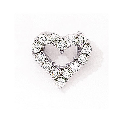.50 ct diamond heart pendant in 14k white gold.
