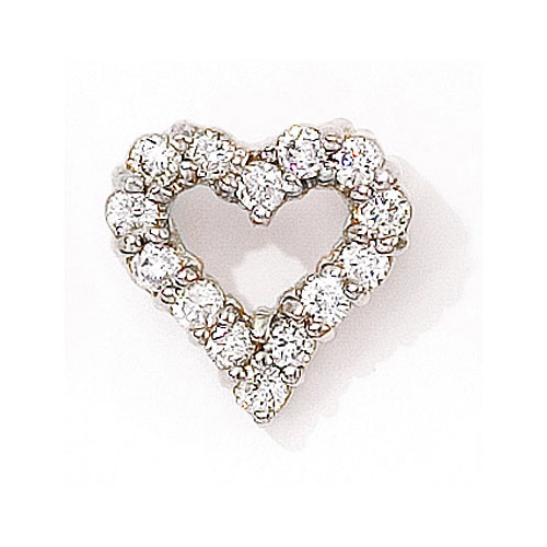.75 ct diamond heart pendant in 14k white gold.