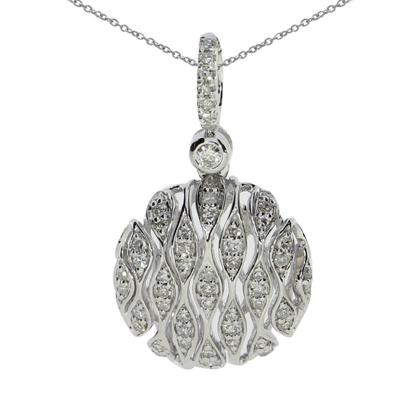 .25 ct diamond pendant set in 14k white gold.