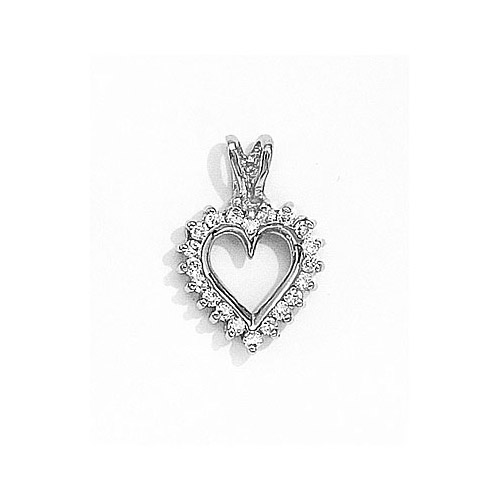 .25 carats of brilliant diamonds surround a 14k white gold heart.