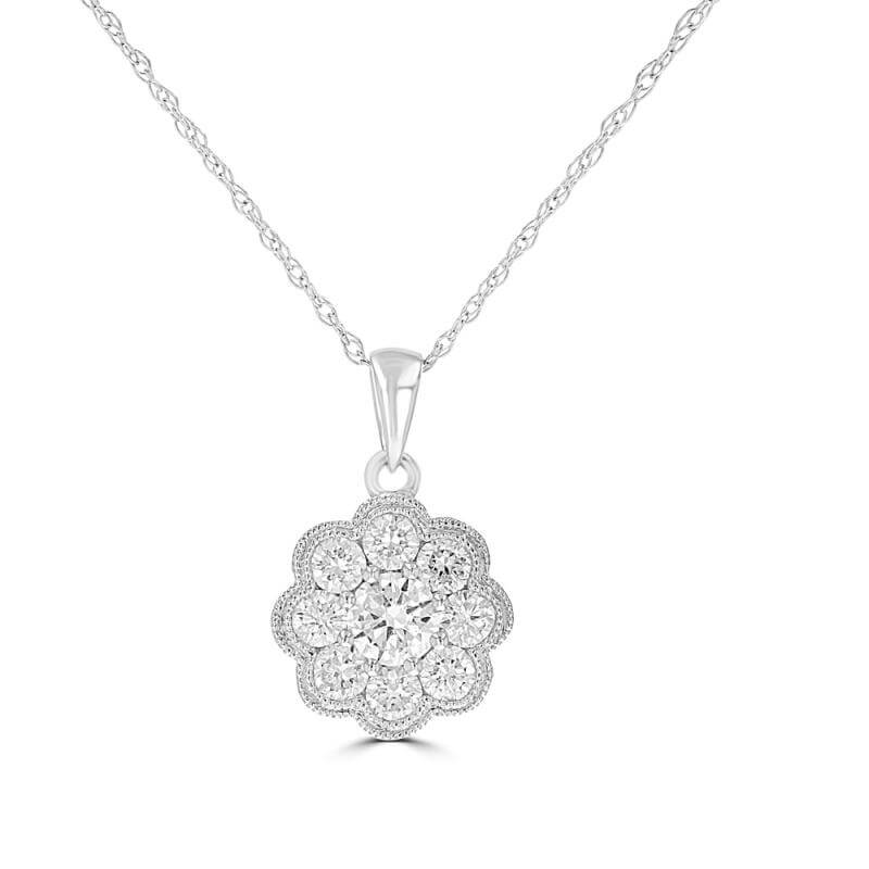 ROUND DIAMOND FLOWER PENDANT (CHAIN NOT INCLUDED)