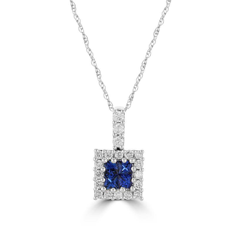 INVISIBLE SAPPHIRE HALO PENDANT (CHAIN NOT INCLUDED)