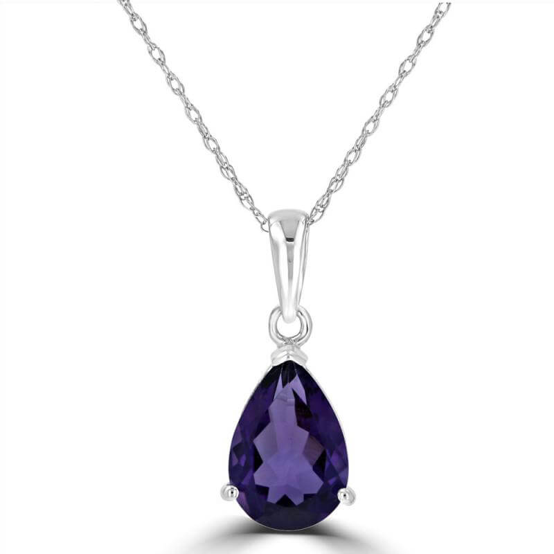 7X10 PEAR AMETHYST PENDANT (CHAIN NOT INCLUDED)