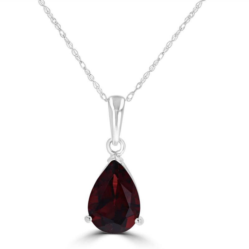 7X10 PEAR GARNET PENDANT (CHAIN NOT INCLUDED)