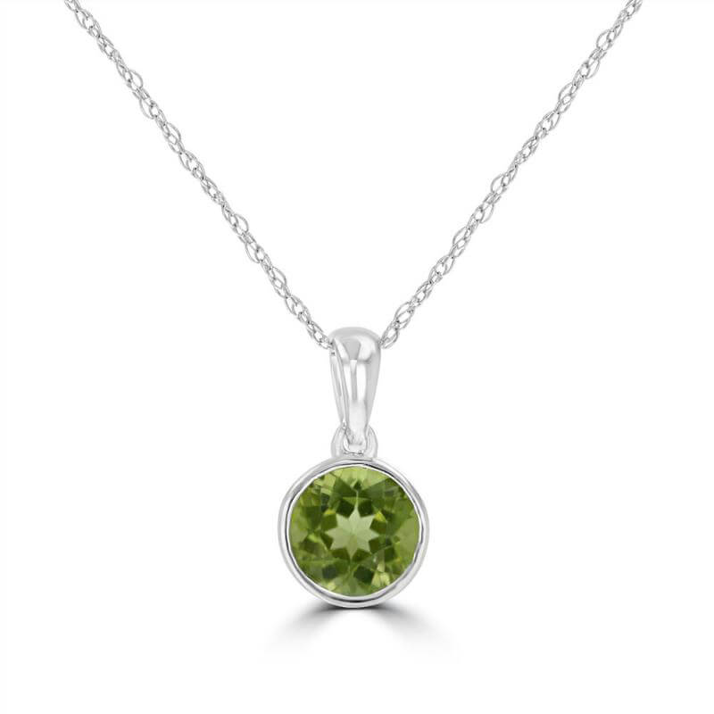 6MM ROUND PERIDOT BEZEL PENDANT (CHAIN NOT INCLUDED)