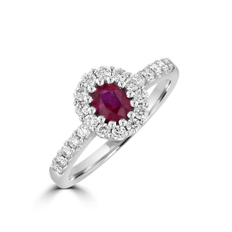 OVAL RUBY HALO RING
