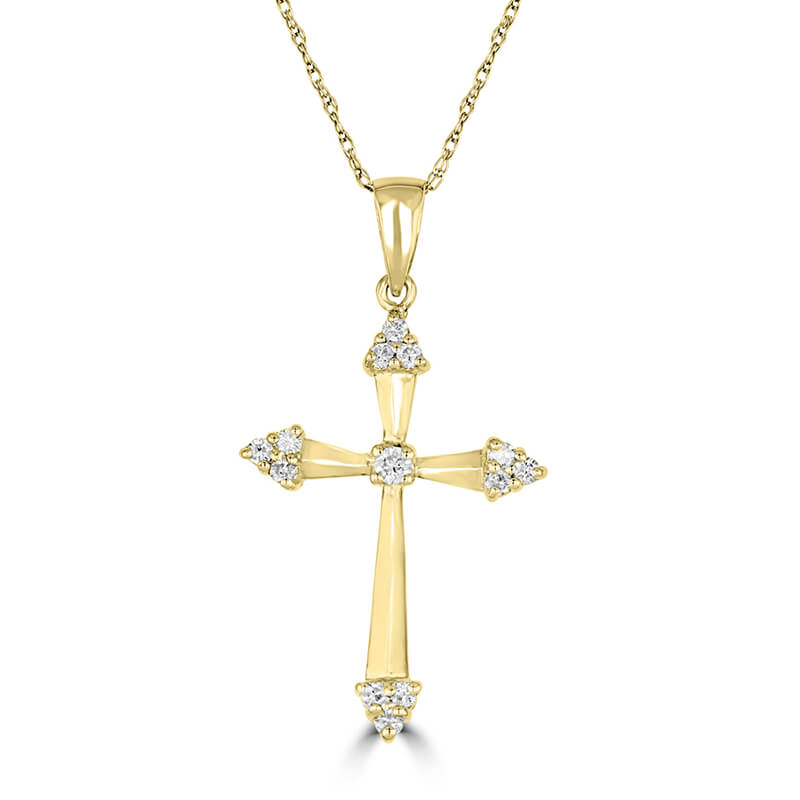 3 DIAMOND AT EACH POINT &amp; ONE DIAMOND IN MIDDLE CROSS PENDANT (CHAIN NOT INCLUDED)