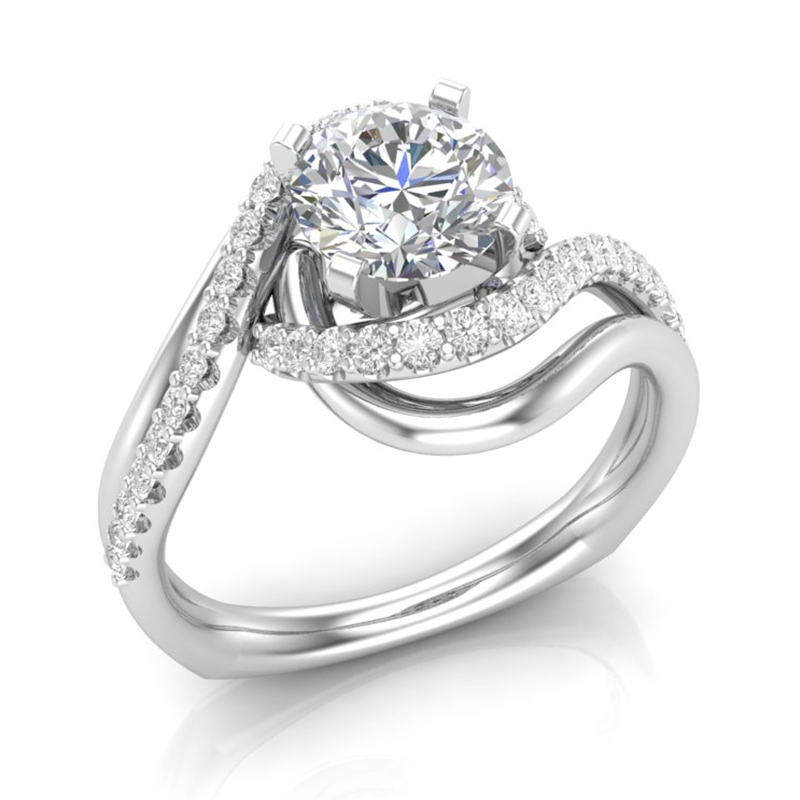 Twist Shank Engagement Ring w/ Adjustable Head - Available in Multiple Sizes. Mountings and engagement rings are often priced without the center stone. Contact us to find out more about this style and what options you have for diamonds and/or stones.
