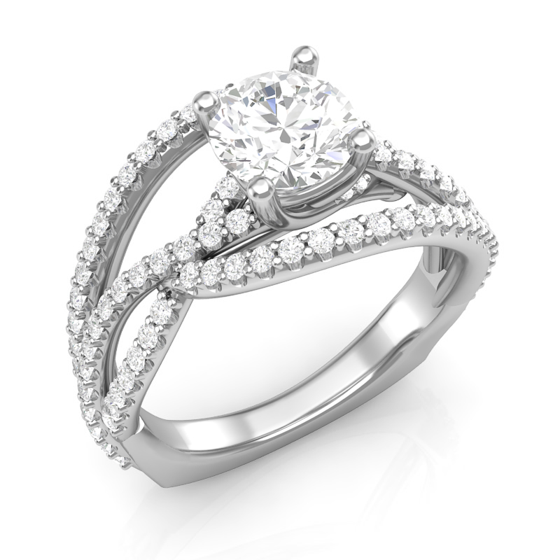Twisted Shank Engagement Ring. Mountings and engagement rings are often priced without the center stone. Contact us to find out more about this style and what options you have for diamonds and/or stones.