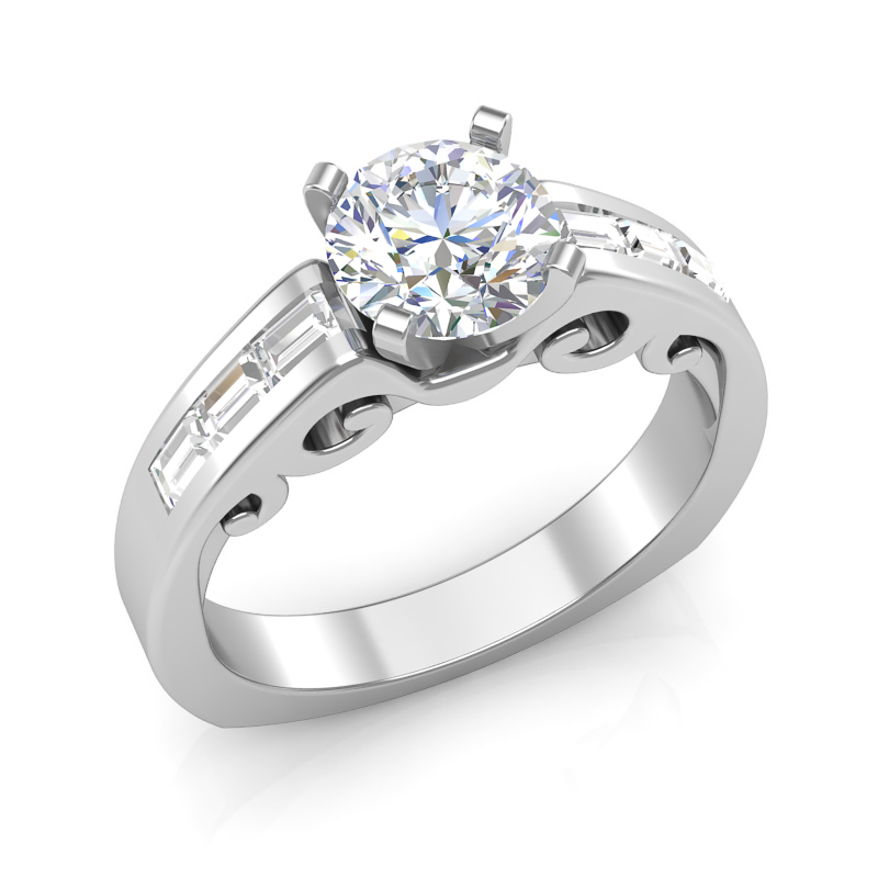 Diamond Engagement Ring w/ Adjustable Head - Available in Multiple Sizes. Mountings and engagement rings are often priced without the center stone. Contact us to find out more about this style and what options you have for diamonds and/or stones.