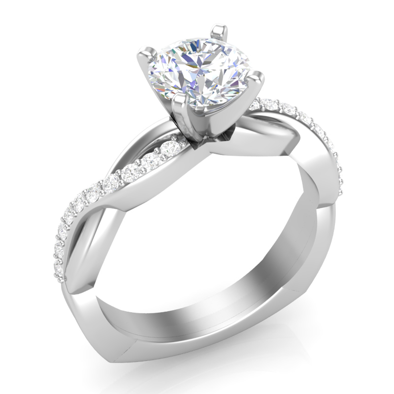 Infinity Shank Engagement Ring w/ Adjustable Head - Available in Multiple Sizes. Mountings and engagement rings are often priced without the center stone. Contact us to find out more about this style and what options you have for diamonds and/or stones.