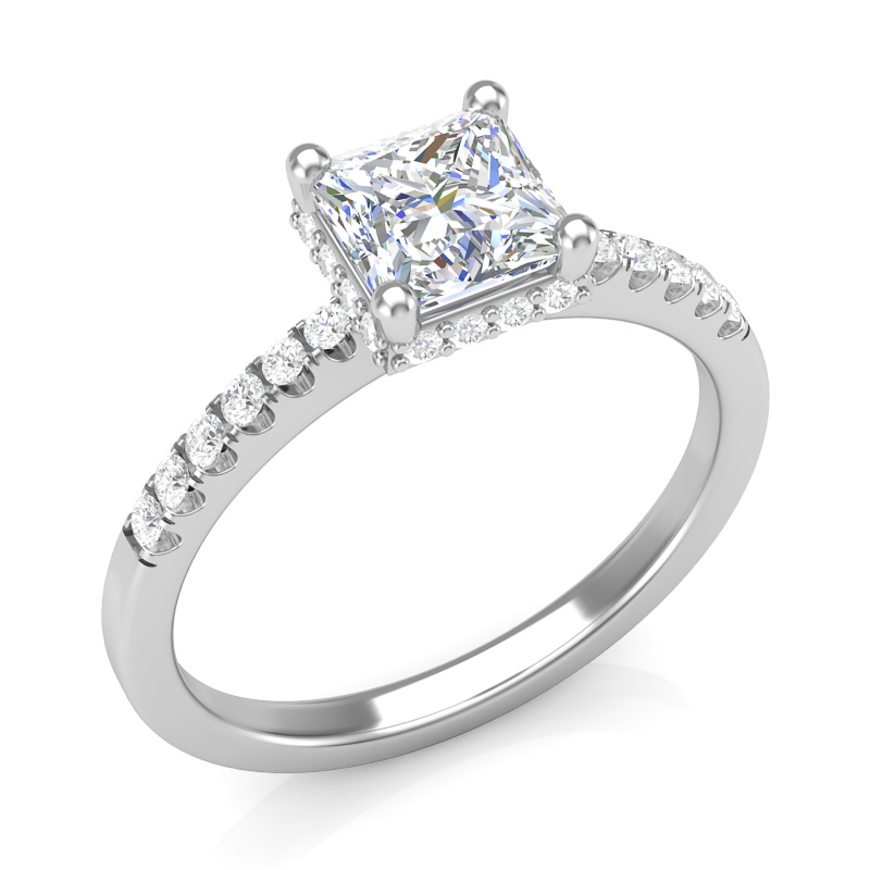 Halo Collar Engagement Ring. Mountings and engagement rings are often priced without the center stone. Contact us to find out more about this style and what options you have for diamonds and/or stones.