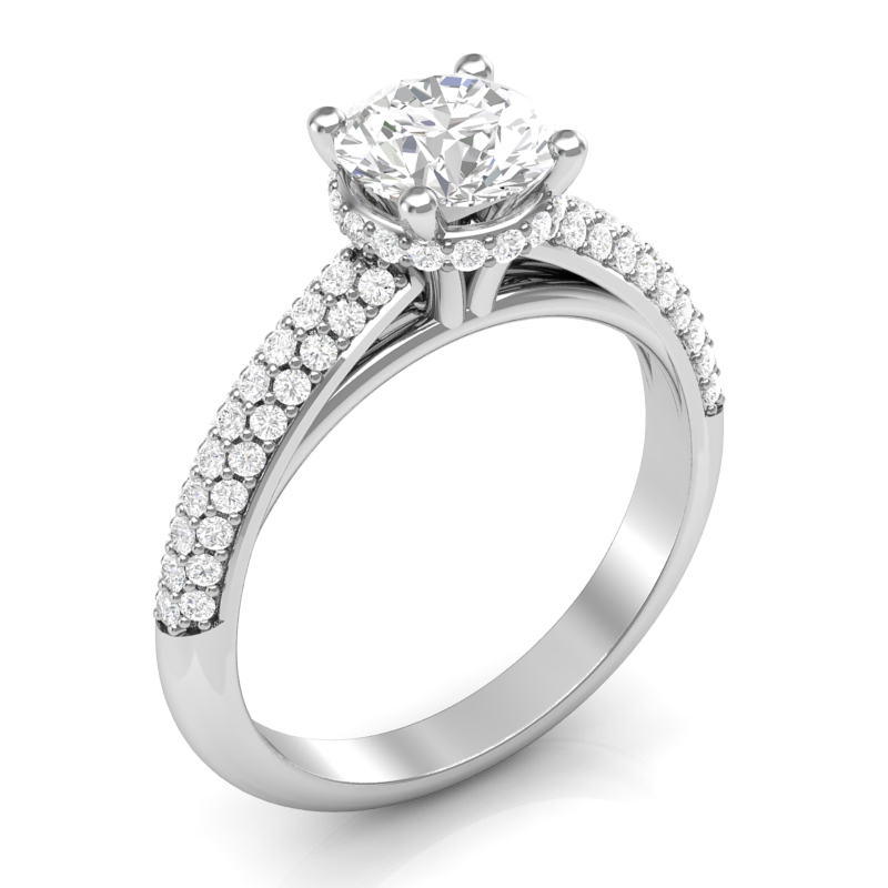 Collar Halo Engagement Ring. Mountings and engagement rings are often priced without the center stone. Contact us to find out more about this style and what options you have for diamonds and/or stones.