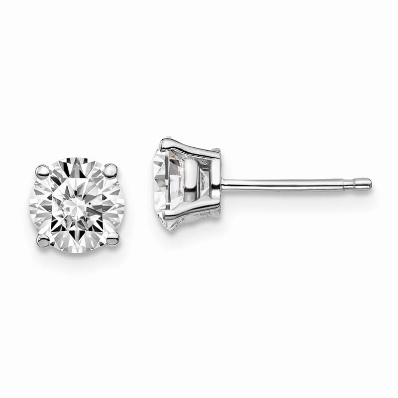14kw 1 1/2ctw Certified SI1/SI2; G H I; Lab Grown Diamond 4-Prg Earring