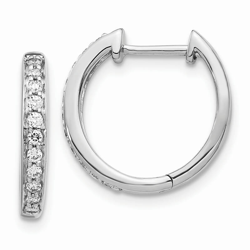 14kw Lab Grown Diamond SI1/SI2; G H I; Hinged Hoop Earrings