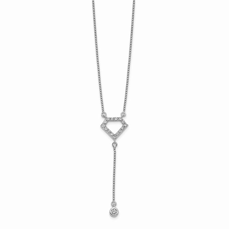 14kw Lab Grown Diamond SI1/SI2; G H I; Fancy Stone Dangle Necklace