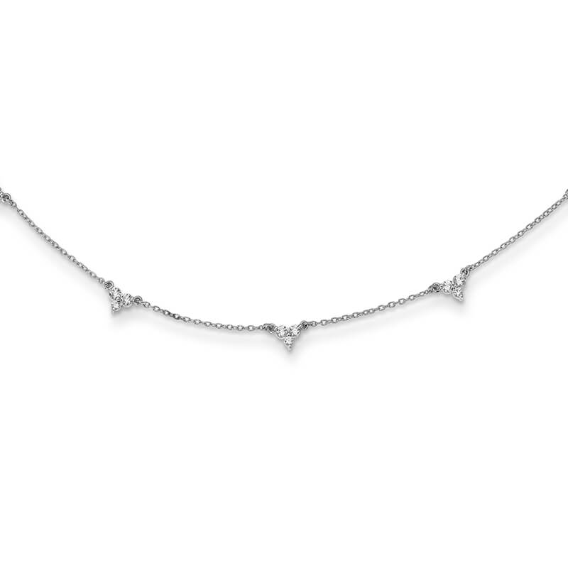 14kw Lab Grown Diamond SI1/SI2; G H I; Multi Station Necklace