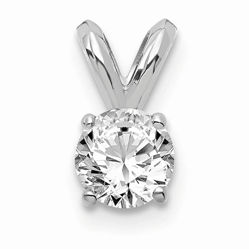 14kw 1/4ct. Round Lab Grown Diamond SI1/SI2; G H I; Solitaire Pendant