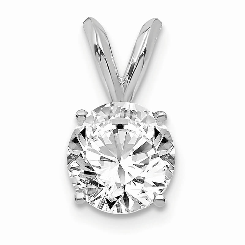 14kw 3/4ct. Round Lab Grown Diamond SI1/SI2; G H I; Solitaire Pendant
