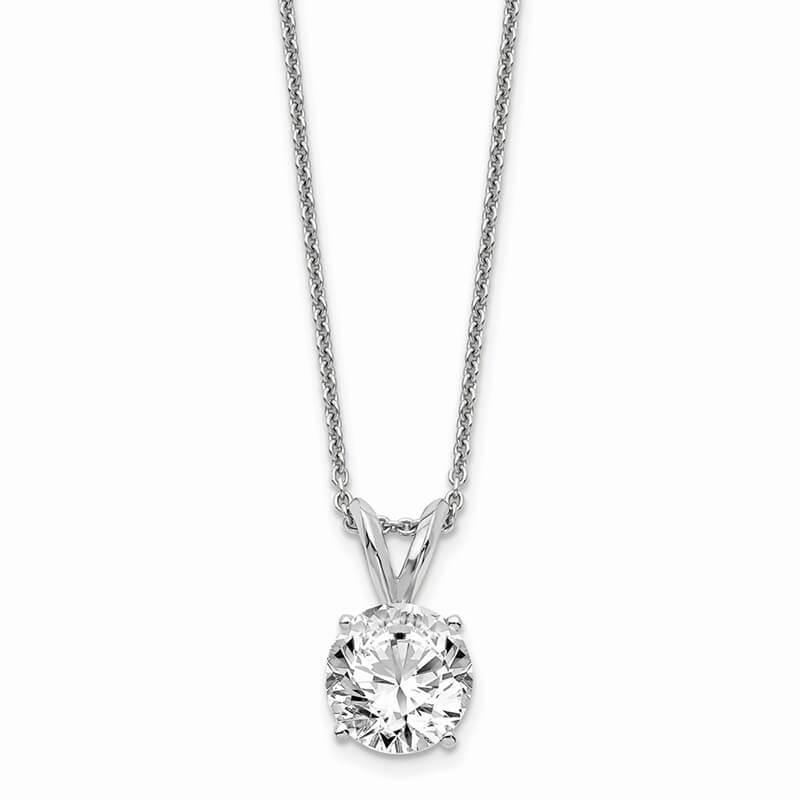 14kw 1.00ct. Round Lab Grown Diamond SI1/SI2; G H I; Solitaire Necklace