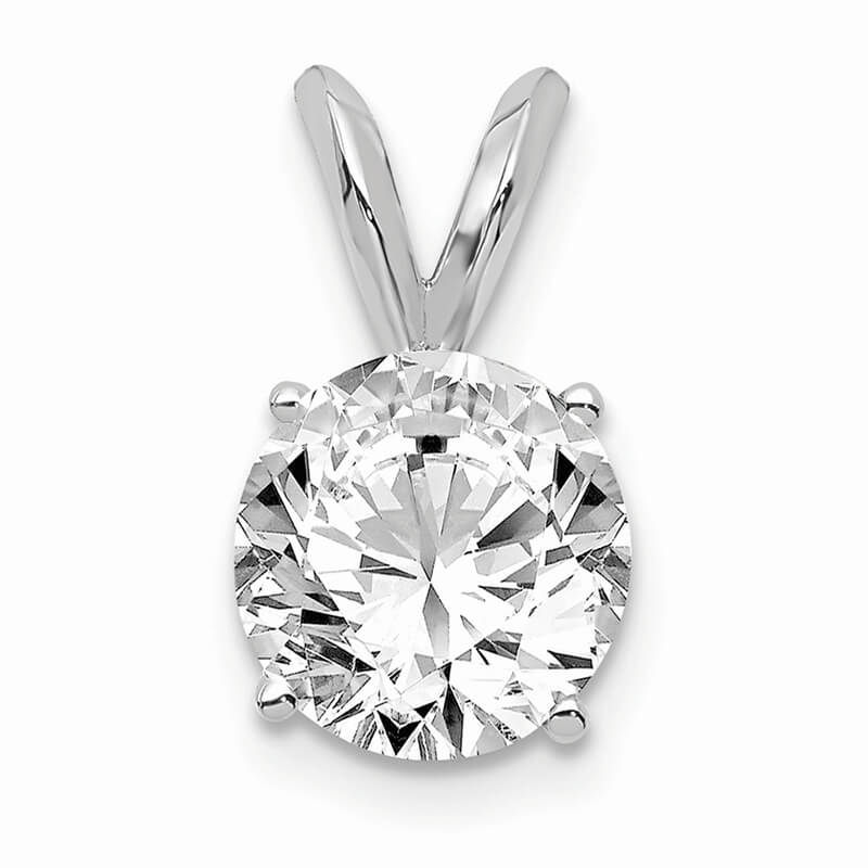 14kw 1.00ct. Round Lab Grown Diamond SI1/SI2; G H I; Solitaire Pendant