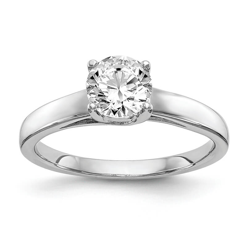 14k White Gold Solitaire Engagement Ring Mounting. Mountings and engagement rings are often priced without the center stone. Contact us to find out more about this style and what options you have for diamonds and/or stones.