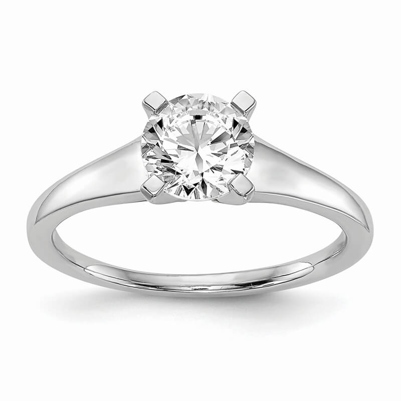 14k White Gold Solitaire Engagement Ring Mounting. Mountings and engagement rings are often priced without the center stone. Contact us to find out more about this style and what options you have for diamonds and/or stones.