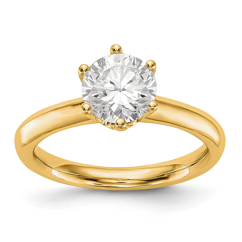 14k Yellow Gold Solitaire Engagement Ring Mounting. Mountings and engagement rings are often priced without the center stone. Contact us to find out more about this style and what options you have for diamonds and/or stones.