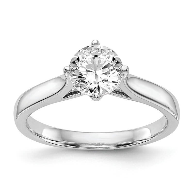 14kw Round Solitaire Engagement Polished Mounting. Mountings and engagement rings are often priced without the center stone. Contact us to find out more about this style and what options you have for diamonds and/or stones.