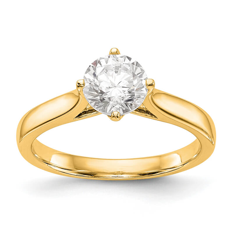 14k Yellow Round Solitaire Engagement Polished Mounting. Mountings and engagement rings are often priced without the center stone. Contact us to find out more about this style and what options you have for diamonds and/or stones.