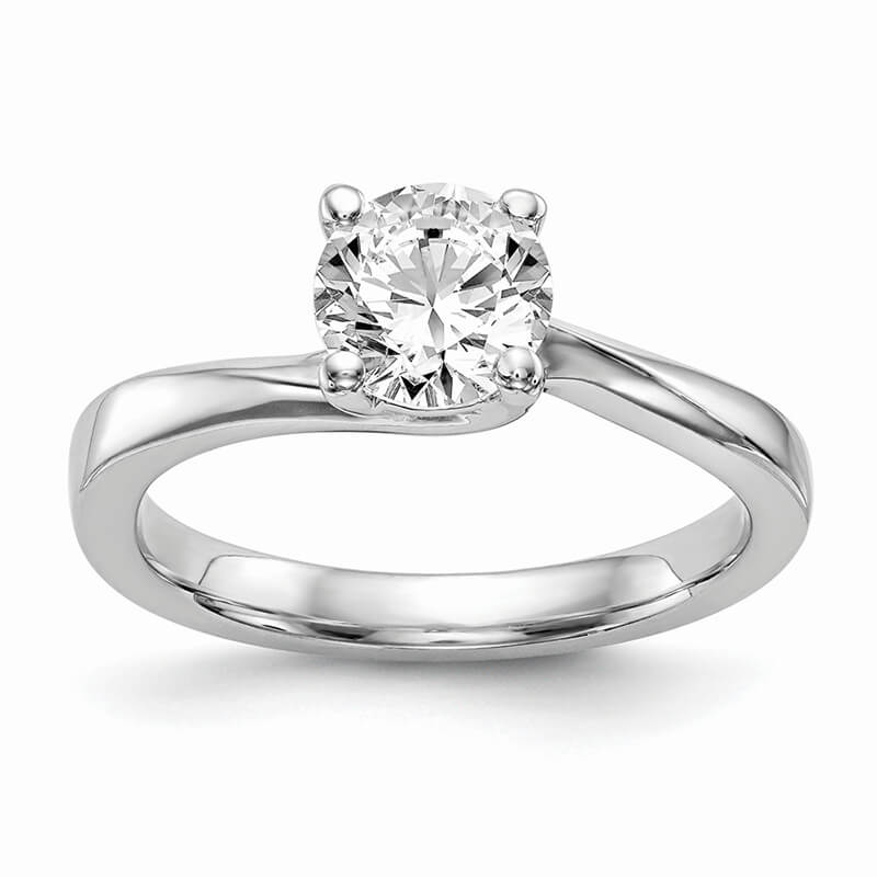 14kw Round Solitaire Engagement Polished Mounting. Mountings and engagement rings are often priced without the center stone. Contact us to find out more about this style and what options you have for diamonds and/or stones.