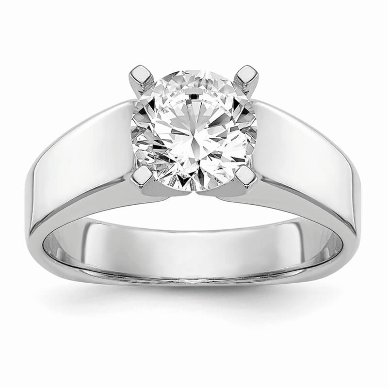 14k White Gold Peg Set Solitaire Engagement Ring Mounting. Mountings and engagement rings are often priced without the center stone. Contact us to find out more about this style and what options you have for diamonds and/or stones.