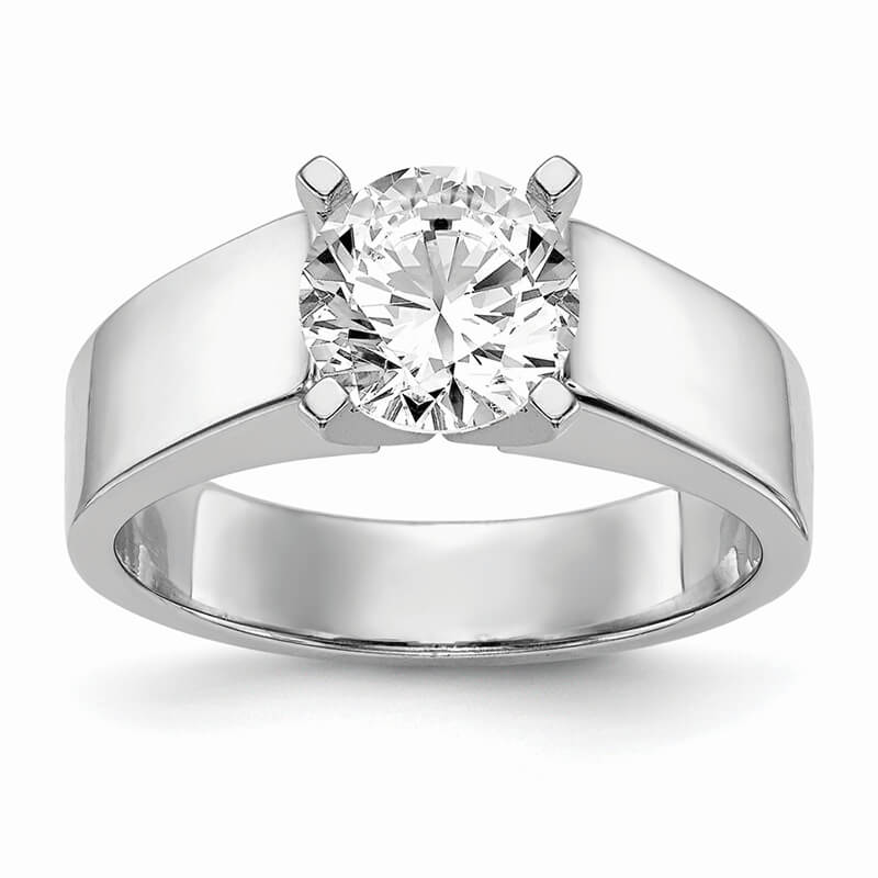 Platinum Peg Set Solitaire Engagement Ring Mounting. Mountings and engagement rings are often priced without the center stone. Contact us to find out more about this style and what options you have for diamonds and/or stones.